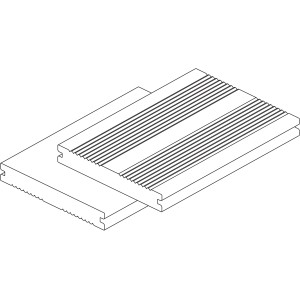 Braune Osmo BPC Terrassendiele, 2 cm dick, mit geriffelter Oberfläche.