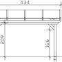Technische Zeichnung der Skan Holz Terrassenüberdachung Sanremo, Maße: 434 x 400 cm.