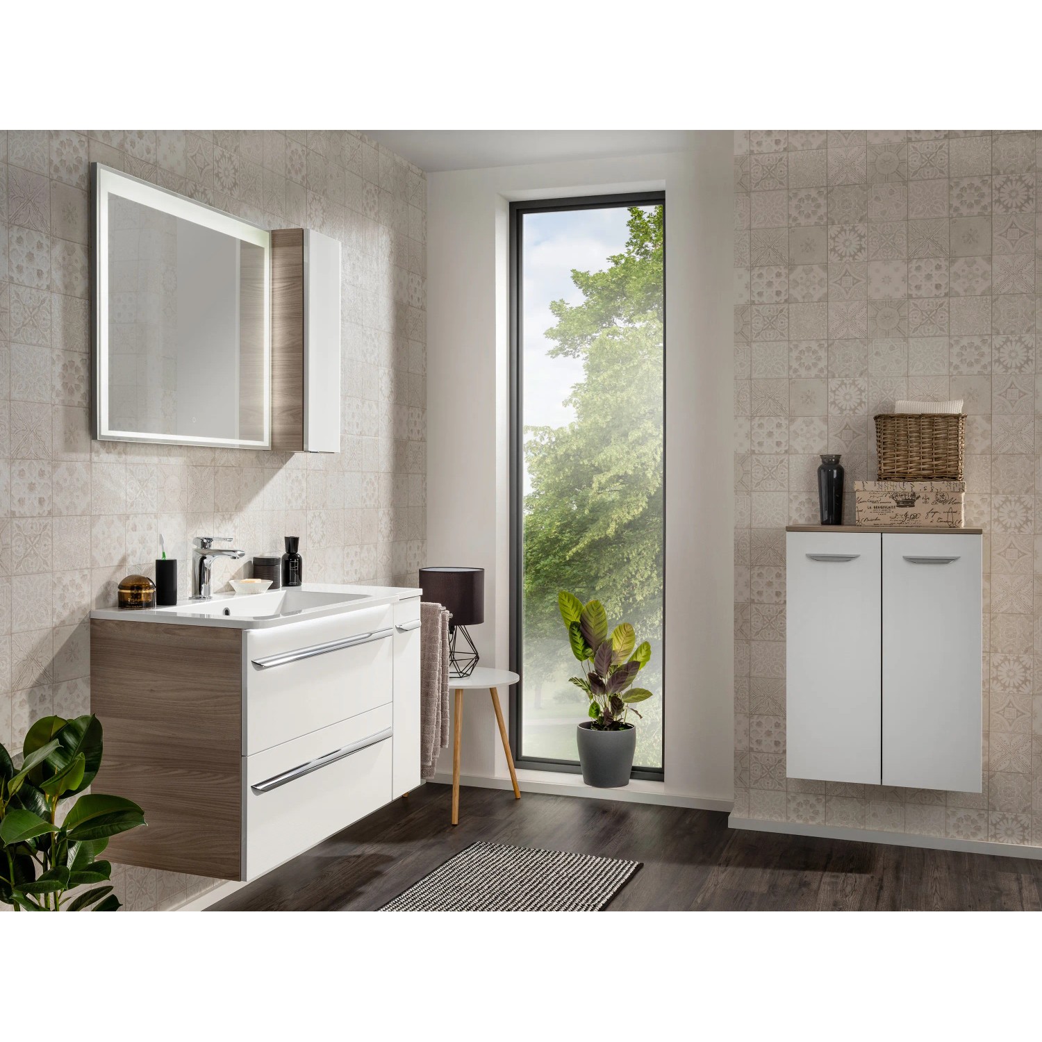 Fackelmann Bad-Hängeschrank Luxor Steinesche, 20 cm breit, im Badezimmer-Set.