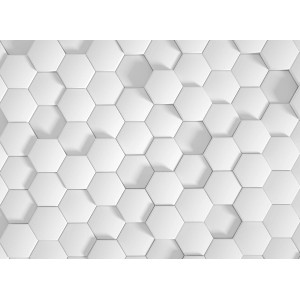 Fototapete Hexagon Muster Weiß 3,50 m x 2,55 m FSC®