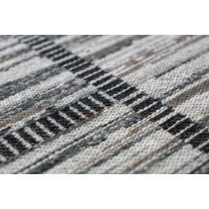 Detailansicht: Kayoom Teppich Phoenix 112, grau-beige, modernes Design mit Streifenmuster.