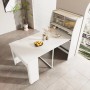 okwish Esstisch Rechteckig mit Stauraum/Stauschrank Einweg-Ausziehtisch 52/133 x 80 cm Weiß_3