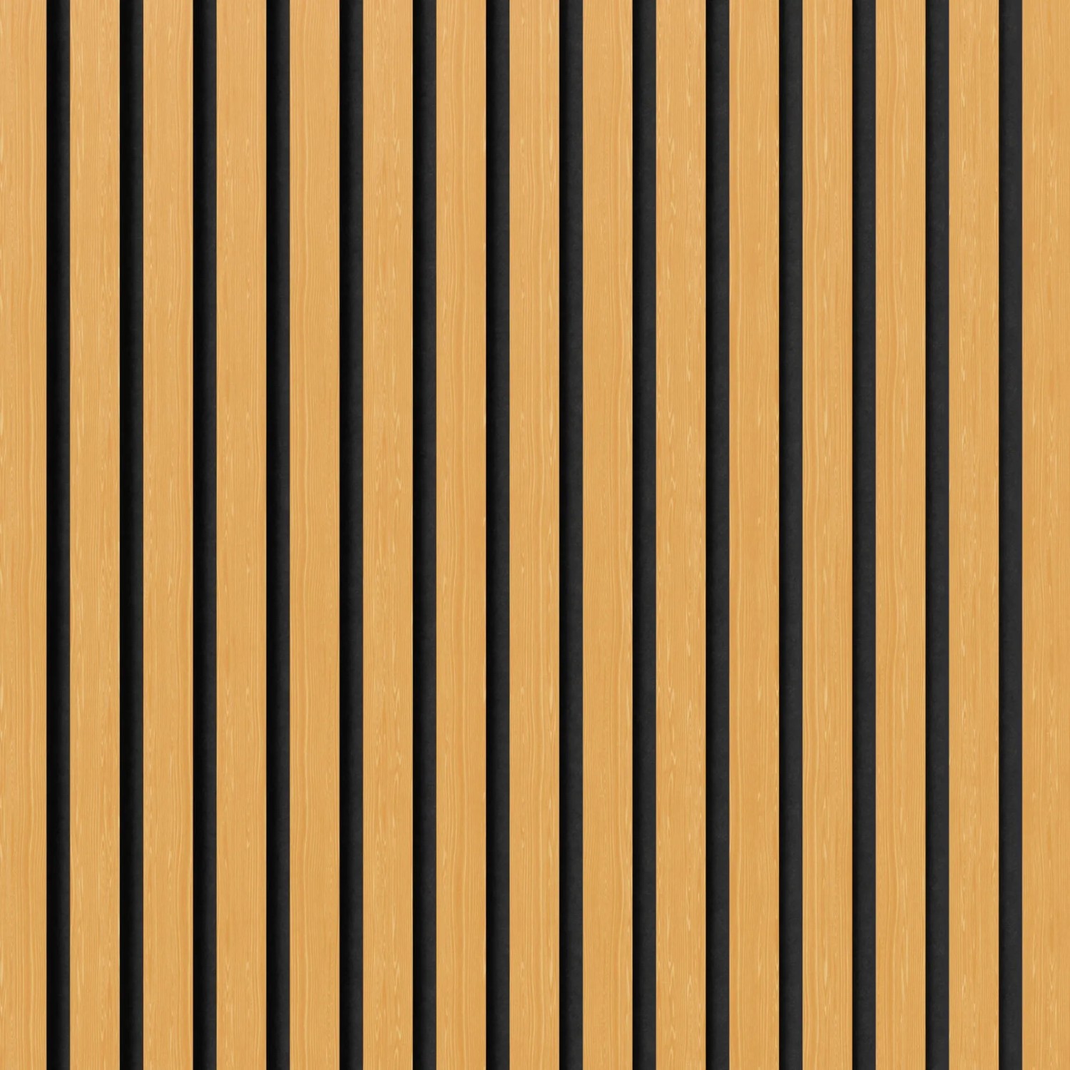 Akustikpaneel Eiche geölt mit schwarzem Filz, 32x240cm, 2 Stück. Wandpaneel zur Schallabsorption.