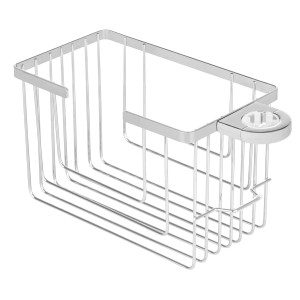 Wenko Duschstangencaddy Valognes 20 cm x 12 cm x 13 cm Silber Glänzend