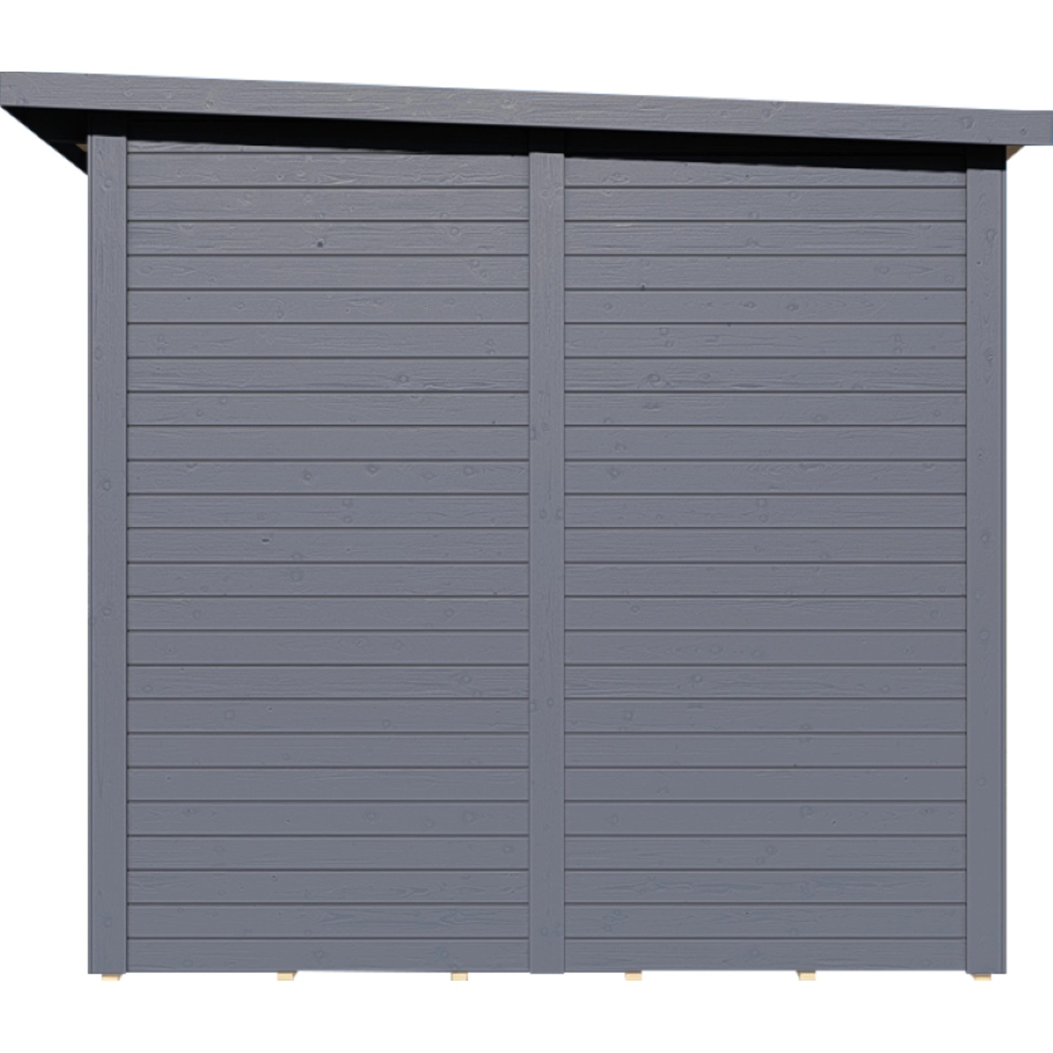 Anthrazitfarbenes Bertilo Gartenhaus Pentus 3 Office aus Holz mit Flachdach.