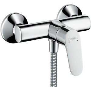 Hansgrohe Focus Brausearmatur Aufputz, Chrom. Einhebelmischer für die Dusche mit glänzender Oberfläche.