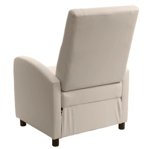 MCW Relaxsessel H18 in Creme, Rückansicht. Bequemer Sessel mit verstellbarer Rückenlehne.