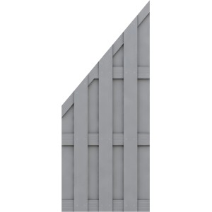 Sichtschutzzaun Anschlusselement Jumbo WPC Grau 74 x 179/ 90 cm