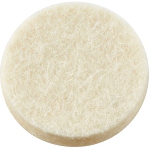 Parkettgleiter aus Wollfilz, rund, zur Möbelbefestigung und Bodenschutz.