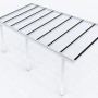Weiße Terrassenüberdachung Basic mit Glasdach, 600x300 cm, stabile Aluminiumkonstruktion.