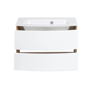Held Möbel Einzelwaschtisch Salerno, 80 cm, Weiß Matt, mit Softclose und 2 Schubladen.
