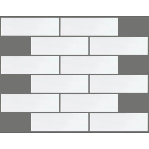 Mosaikfliese Metro, weiße, glänzende Wandfliesen im 20er Set für den Innenbereich.