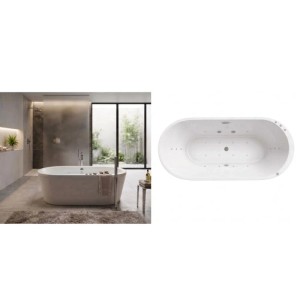 Jet-Line Whirlpool Indoor Spa Freistehende Badewanne 170x80 mit Massagedüsen