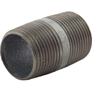 Graues Temperguss-Fitting 26,4 mm (R 3/4) x 40 mm mit Außengewinde.