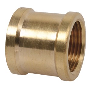 Kirchhoff Doppelmuffe, 30,3 mm (1 IG), blank, aus Messing für Gewindefittings.