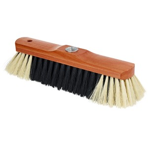 LUX Zimmerbesen mit Holzstiel, lackiert, Haarmischung und Metallgewinde für Reinigungsgeräte.