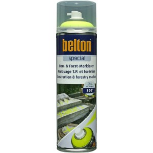 Belton Special Bau- & Forst-Markierer Spray, Neongelb, 500ml Dose.