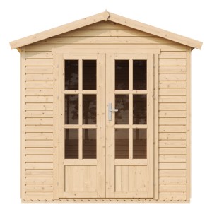 Timbela Gartenhaus Holz M351FB+H351FBBLACK 4,08 m² Dachziegel Schwarz mit Boden