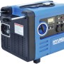 Blauer Hyundai Inverter-Generator HY4500SEi D mit Rädern und Tragegriff.