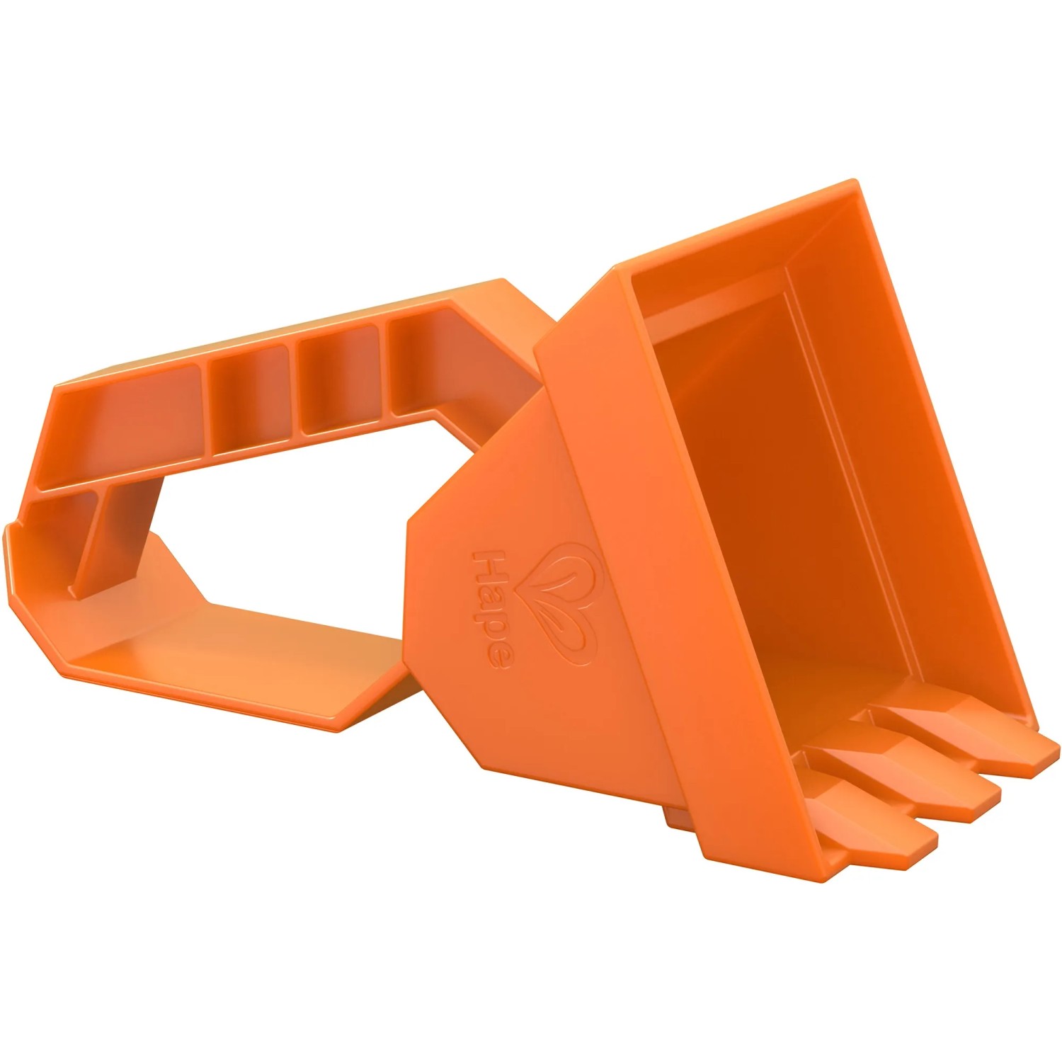 Orange Hape Baggerschaufel aus dem 9-teiligen Sandspielzeug-Set. Ideal für Sandkasten und Strand.