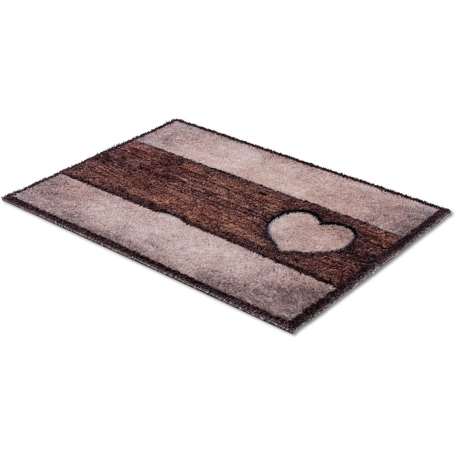 Astra Sauberlaufmatte Pure und Soft mit Holz-Herz, 50x70 cm, Fußmatte für den Eingangsbereich.