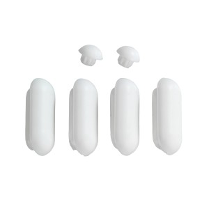 Wenko Auflagestopfen für Duroplast Acryl WC-Sitze, 6-teiliges Set aus weißem Kunststoff.
