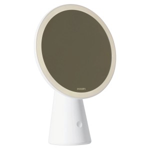 Weiße Philips LED Tischleuchte Mirror mit Spiegel und Touchdim Funktion.