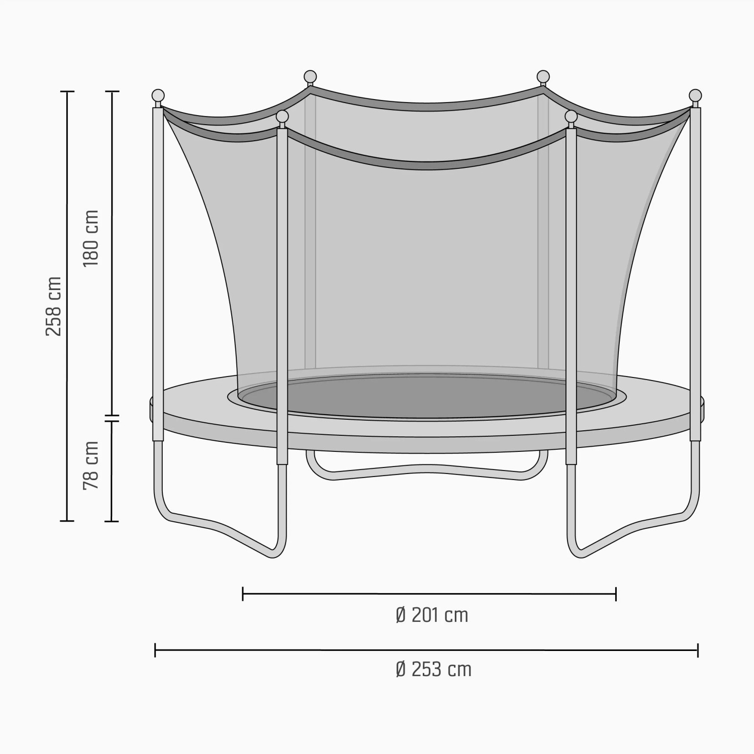 EXIT Allure Classic Gartentrampolin, Ø 253 cm, Grün, mit Sicherheitsnetz und Randabdeckung.