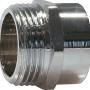 Verchromter Gewinde-Reduziernippel aus Messing, 26,4 mm x 18,6 mm, für Gewindefittings.