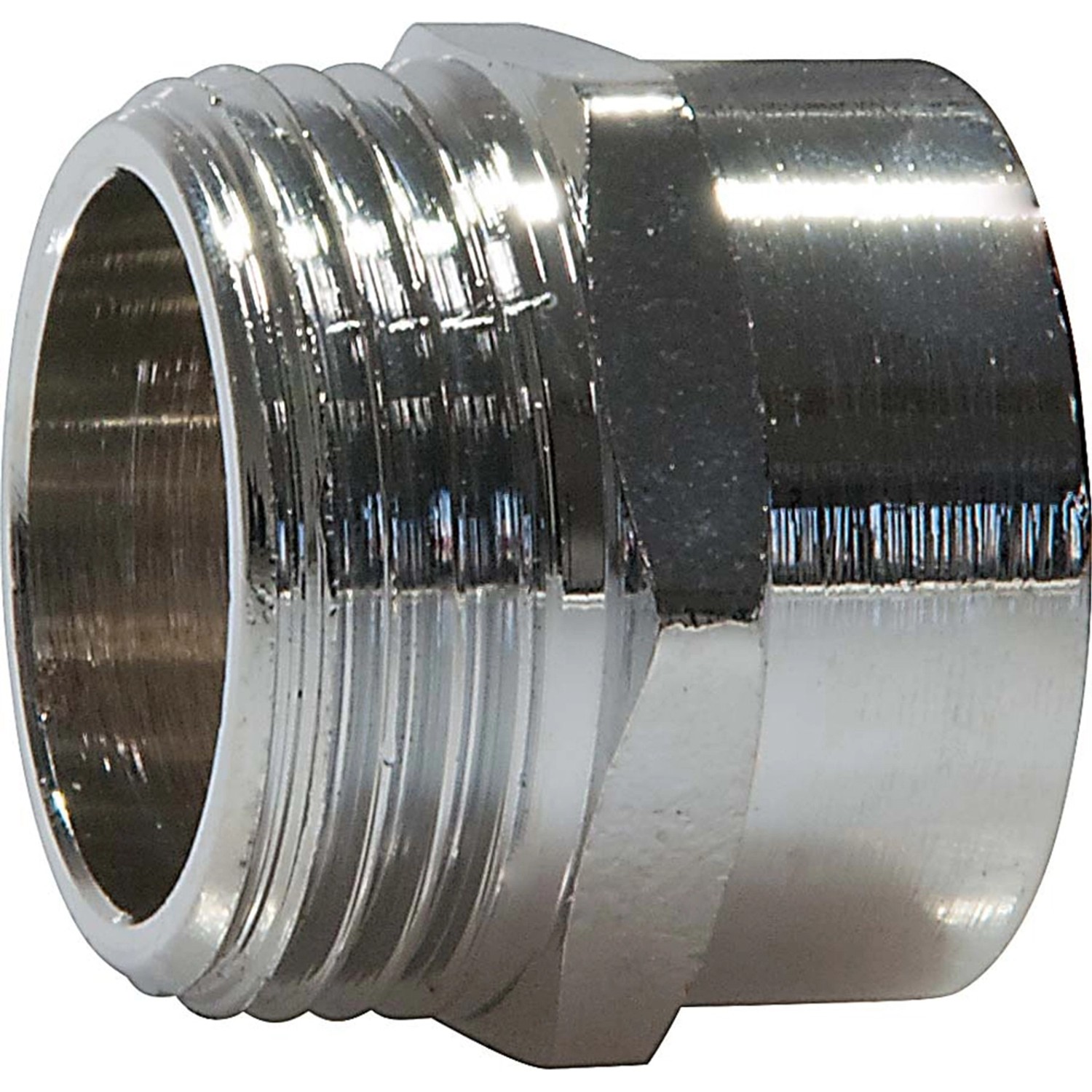 Verchromter Gewinde-Reduziernippel aus Messing, 26,4 mm x 18,6 mm, für Gewindefittings.