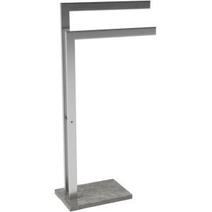 Wenko Handtuchhalter in Granit-Optik mit Edelstahl-Gestell für Bad und Schlafzimmer.