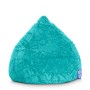 Türkisfarbener Sitting Point Sitzsack Fluffy, 120 l, aus Plüschstoff.
