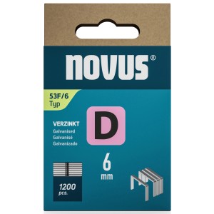 Novus Feindrahtklammern D 53 F, 6 mm, 1200 Stück, verzinkt für Tacker.