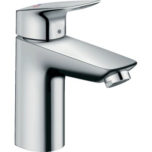 Hansgrohe Logis 100 Waschtischarmatur mit CoolStart und Ablaufgarnitur, Chrom.