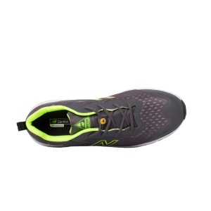 New Balance Logic S1 Sicherheitsschuh, grau-limette, Gr. 40, Draufsicht. Arbeitsschuh mit Zehenkappe.
