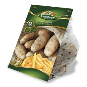 Quedlinburger Pflanzkartoffeln Innovator, vorwiegend festkochend, für Pommes und Ofenkartoffeln.
