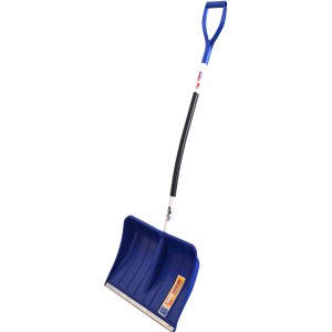 Blauer Sonneck Schneeschieber Snowmaster Spezial mit D-Griff und Alu-Stiel.