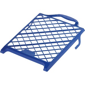 Blaues LUX Abstreifgitter, 25x21 cm, aus Kunststoff zum Abstreifen von Farbrollern und Pinseln.