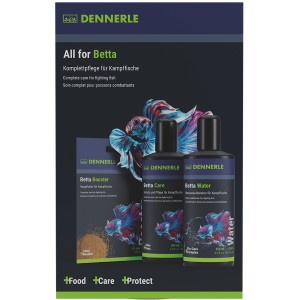 Dennerle Betta Bundle: Wasseraufbereiter, Pflegemittel und Futter für Kampffische.