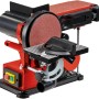Einhell Stand-Band-Tellerschleifer TC-US 380: Rote Schleifmaschine mit Schleifband und Schleifteller.