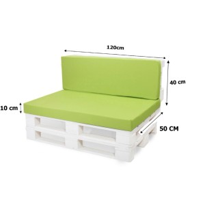 Setgarden Palettenkissen-Set, Lemon: Sitz- und Rückenkissen 120x50/40cm für Palettenmöbel.