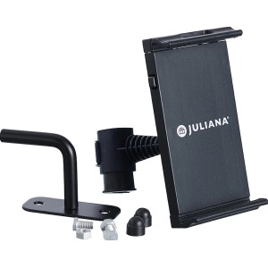 Juliana Tablet Halter für Gewächshaus, schwarz, mit Montagezubehör.