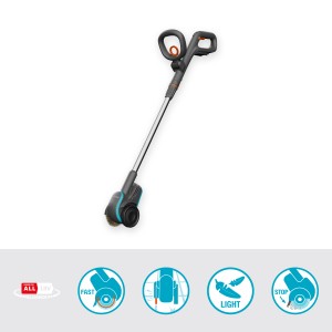 Gardena Akku-Fugenbürste EasyWeed 1800/18V P4A Solo mit Stahldrahtbürste.