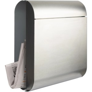 Burg-Wächter Briefkasten Cosmo 3765 Ni aus Edelstahl mit Zeitungsfach.
