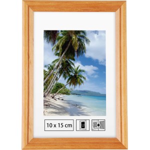 Holzbilderrahmen Nussbaum, gerillt, 10x15 cm. Bilderrahmen mit Holzstruktur.