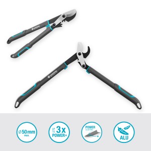 Gardena EnergyCut Pro S Astschere mit Bypass-Schneidprinzip für frisches Holz.
