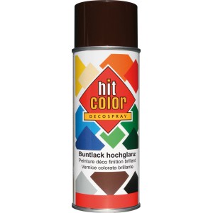 Hitcolor Sprühlack Schokobraun hochglänzend, 400ml Dose.