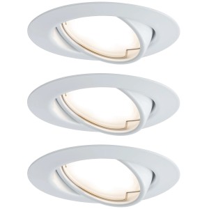 Paulmann LED Einbaustrahler Base Coin, 3er Set, schwenkbar, 5W, weiß. Ideal für Deckenmontage.