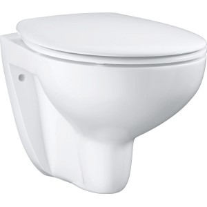 Grohe QuickFix Wand-WC-Set, spülrandlos mit Soft-Close WC-Sitz aus Keramik, weiß.
