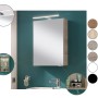 Fackelmann LED-Spiegelschrank SBC Cubanit Grau, 40x68x15cm, mit Beleuchtung und Soft-Close-System.
